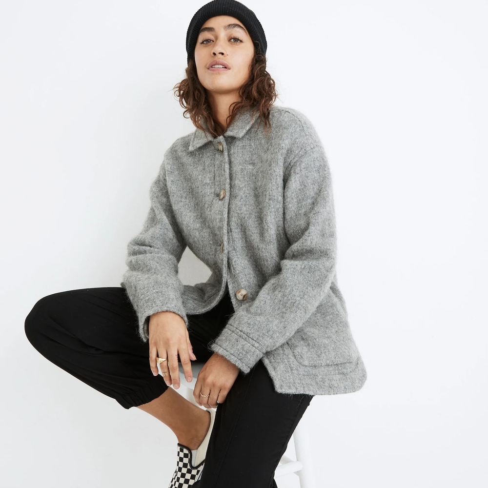 Madewell Grey Walton Shirt Jacket in Small - Picture 2 of 10
